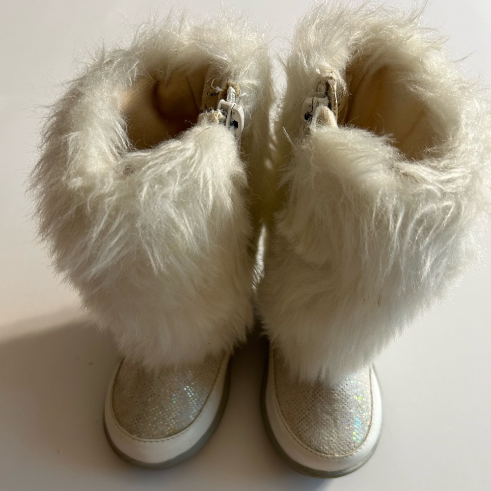 FALLS CREEK LITTLE GWEN YKK TODDLER GIRLS (2012) GLITTER AND FAUX FUR BOOTS 5